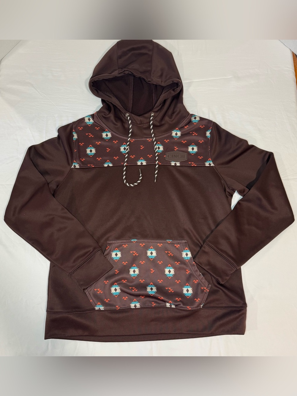 Cinch Womens Southwestern Aztec Hoodie Brown Size M